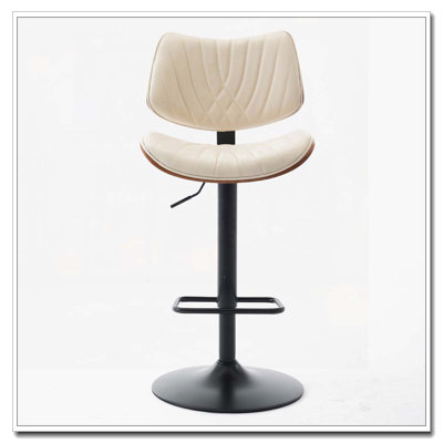 PU Faux Leather Upholstered 360°Swivel Bar Chairs Bar Stools,Adjustable Counter Height