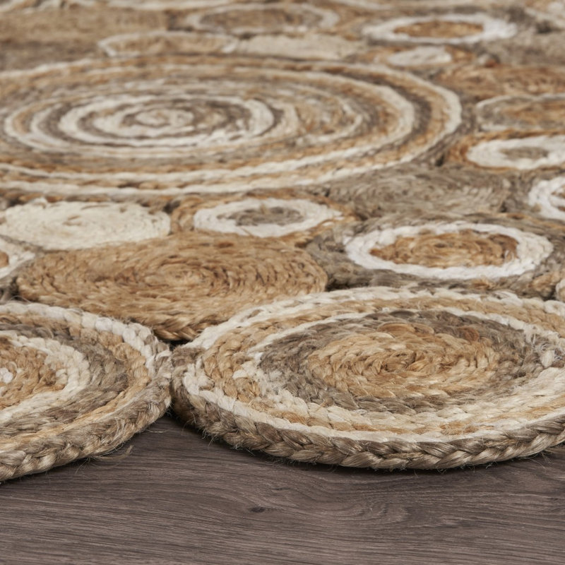 Bonar Modern Farmhouse Natural Fiber Jute Round Indoor Area Rug, Round 6'