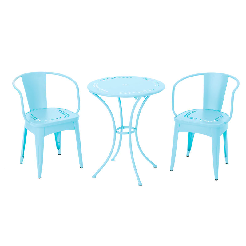 ENSEMBLE MÉTAL 3 PCS LOURDES - Bleu clair mat, Bleu clair