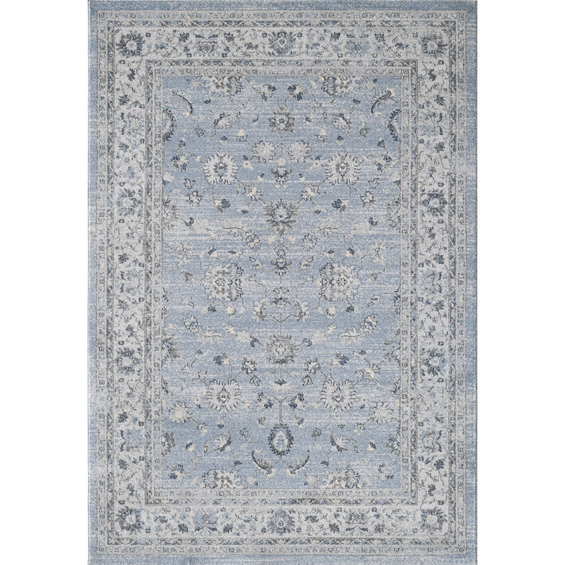 Tapis bleu / beige Bushong, Rectangle 7 pi 9 po x 10 pi 2 po