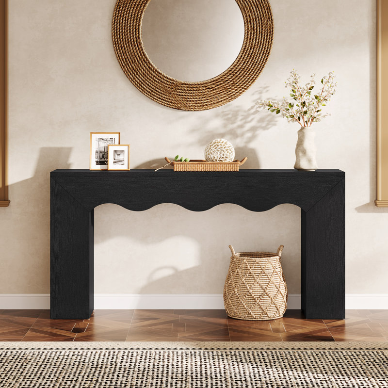 63" Long  Farmhouse Console Table, Black