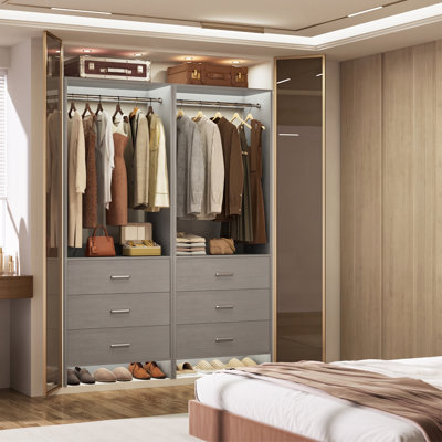 4ft Closet System with Wooden Drawers