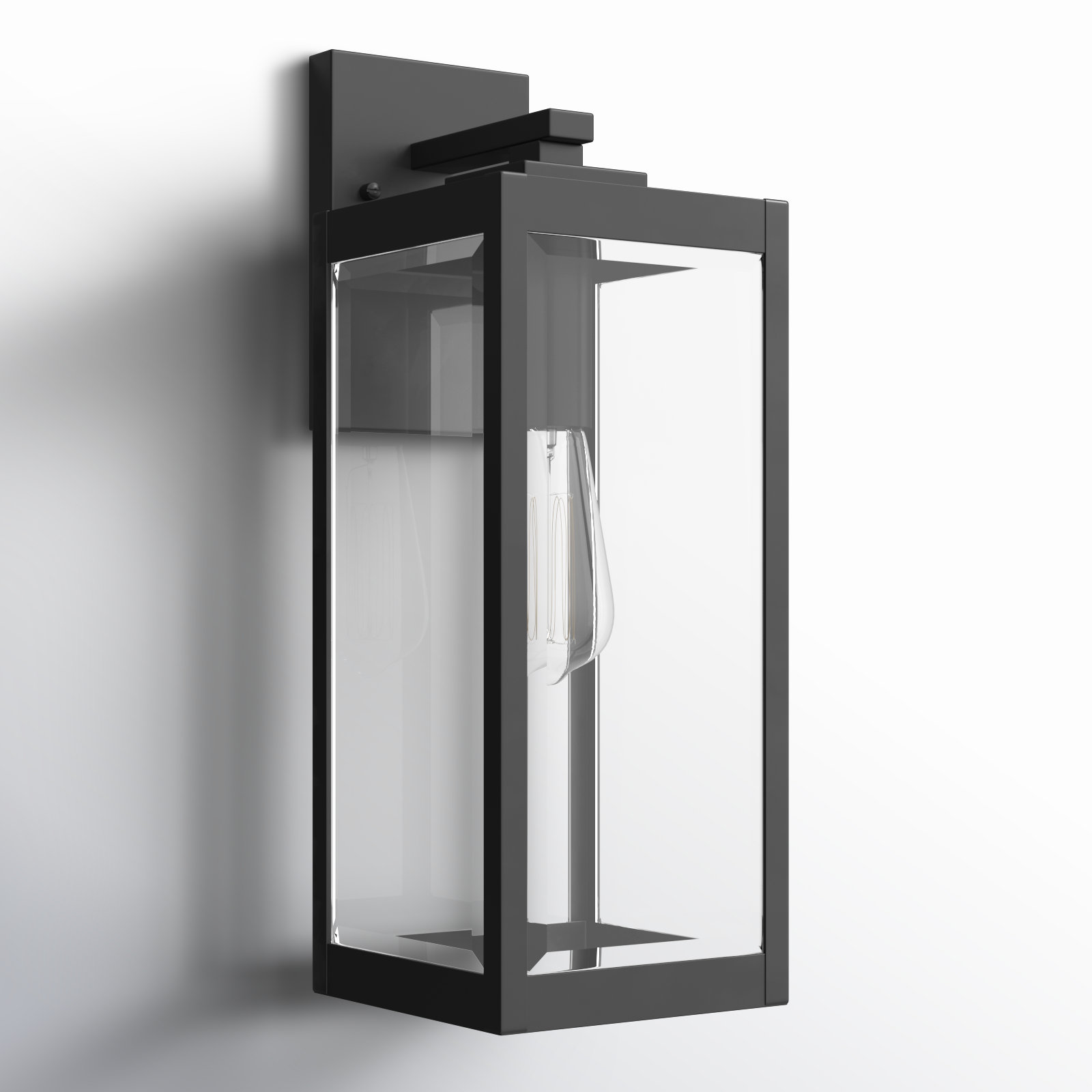 Ainsworth Earth Black Outdoor Wall Lantern, 17" H x 6" W x 7.5" D