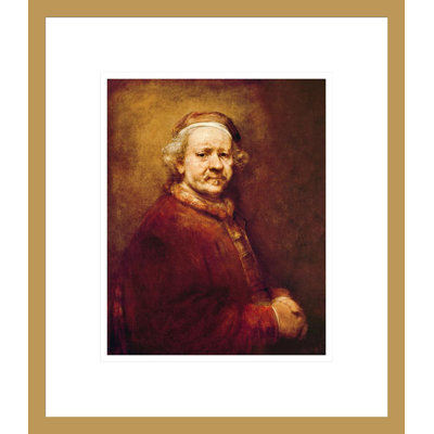 «Self Portrait in at the Age of 63» par Rembrandt van Rijn - reproduction d'art encadrée