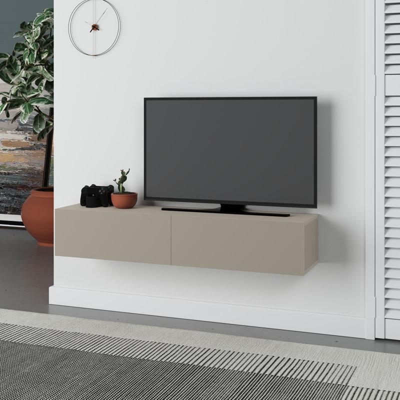 Bowning Wall-Mounted TV Stand for TVs Up to 42 Inches Stylish and Functional Entertainment Unit, Sandstone/Sandstone