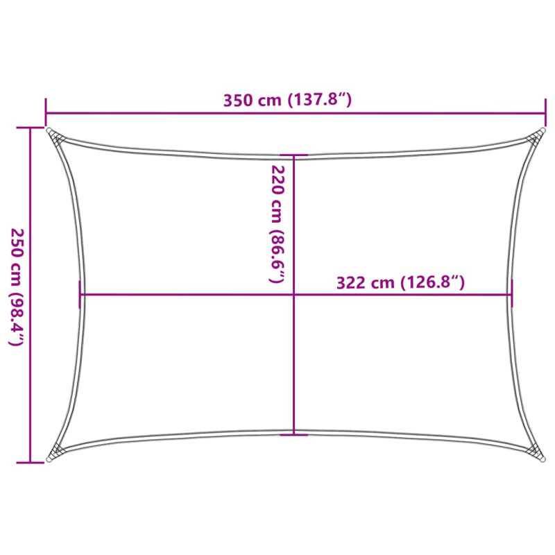 Cahira 100% Polyester Oxford 3.5m x 2.5m Rectangle Shade Sail, Sand