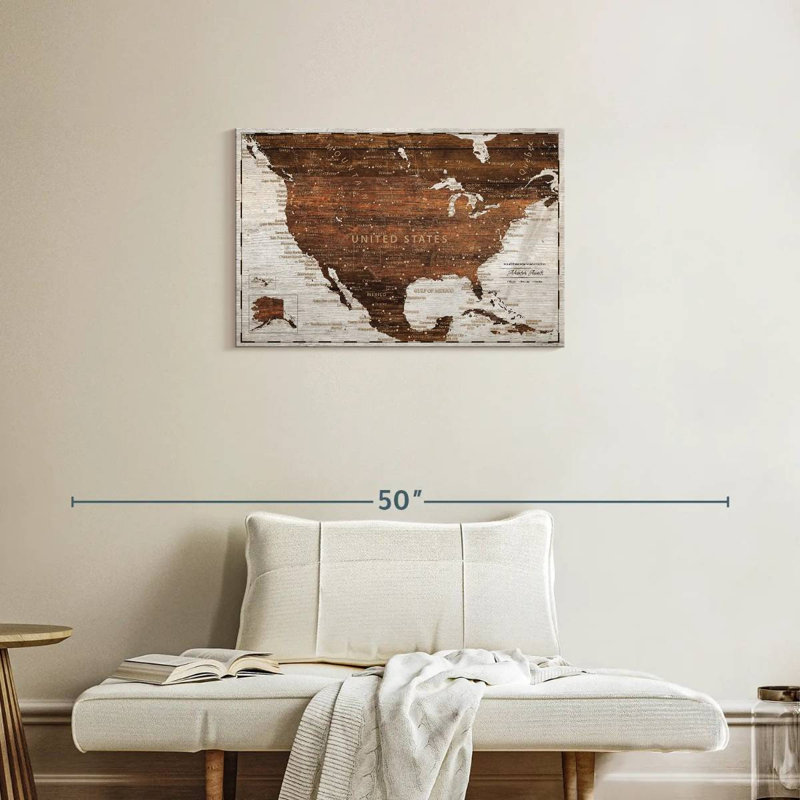 Épingle en bois clair USA Alvertia, H 20 po x l 30 po