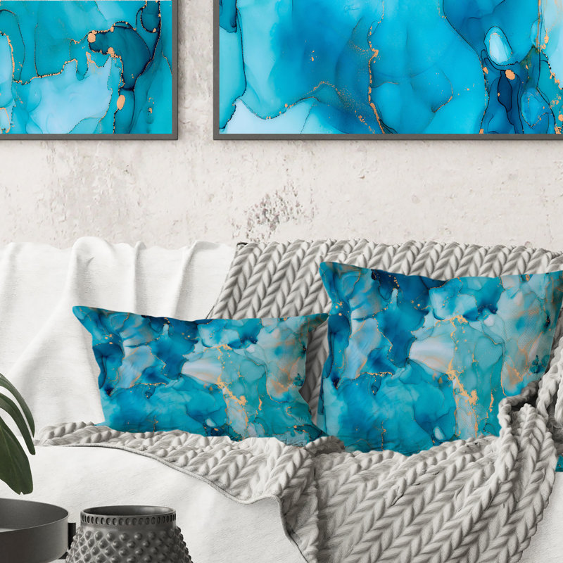Coussin Turquoise, 18 po x 18 po