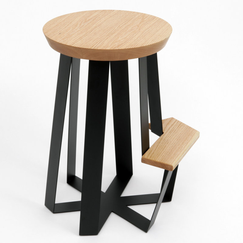 ARS Stool with Metal Frame, Oak