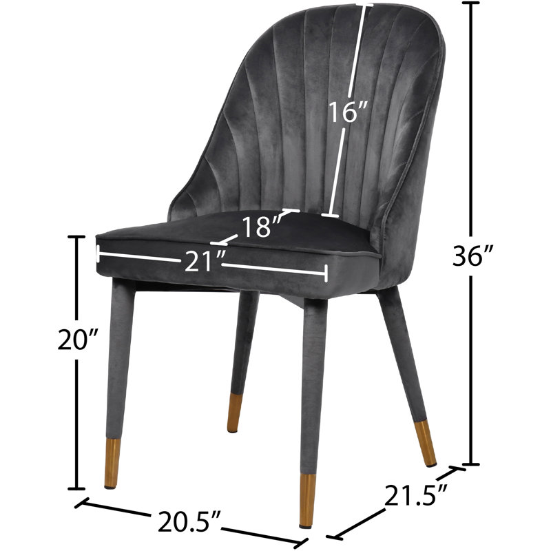 Chaise d'appoint rembourrée en velours Belle, Velours gris