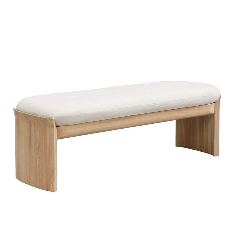 Sandy Rubberwood Bench With Soft Cushion Seat