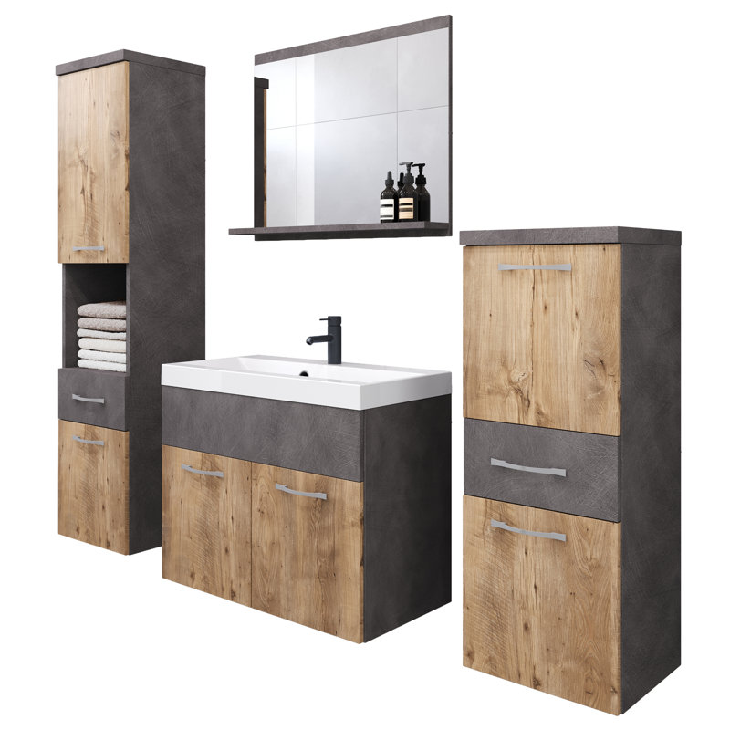 Bathroom Suite, Brown/Grey