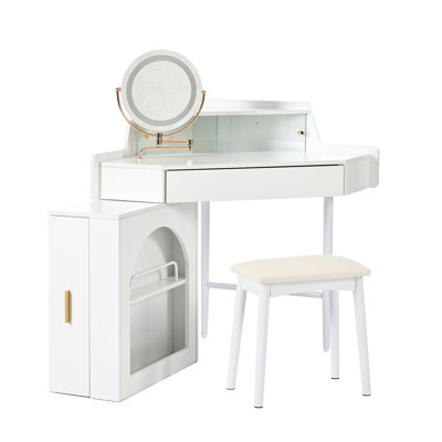 Meuble-lavabo de coin avec miroir et lumières DEL