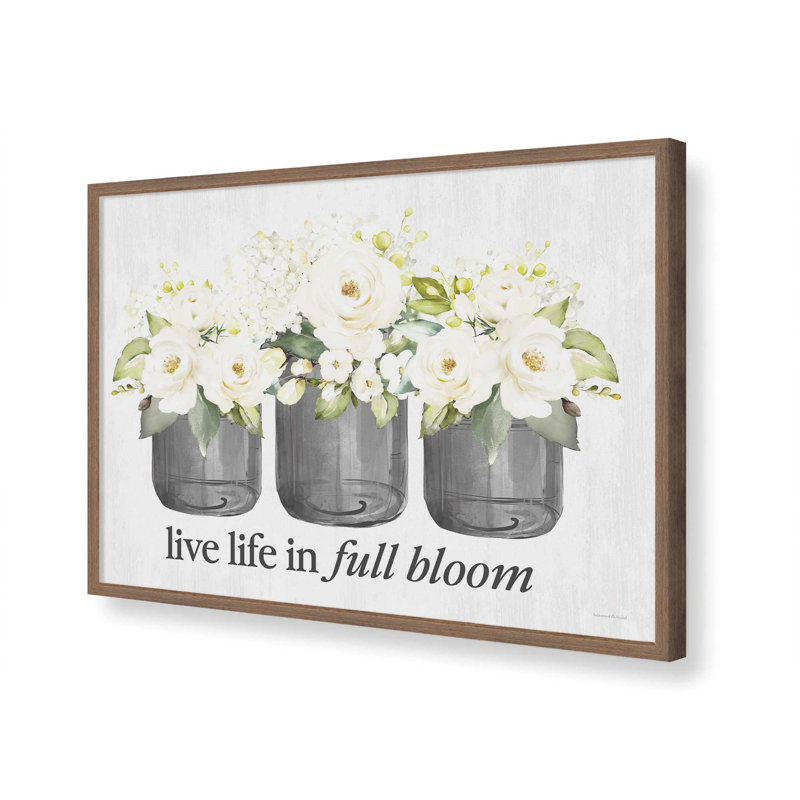 Impression florale pleine fleur par Trio, Brun, L 32 po x H 24 po, Impression encadrée