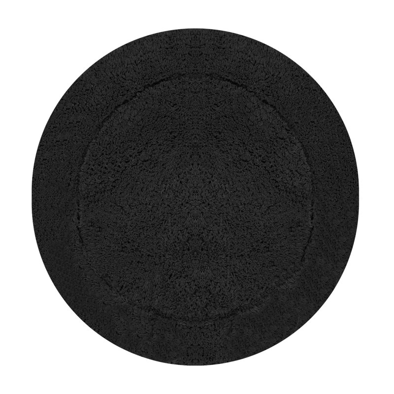 Tapis de salle de bain, Noir, Rond 30 po