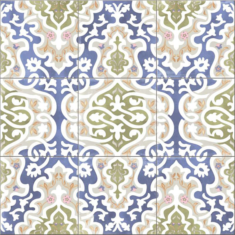 Tawriq 24" x 24" Porcelain Wall & Floor Tile, Blue