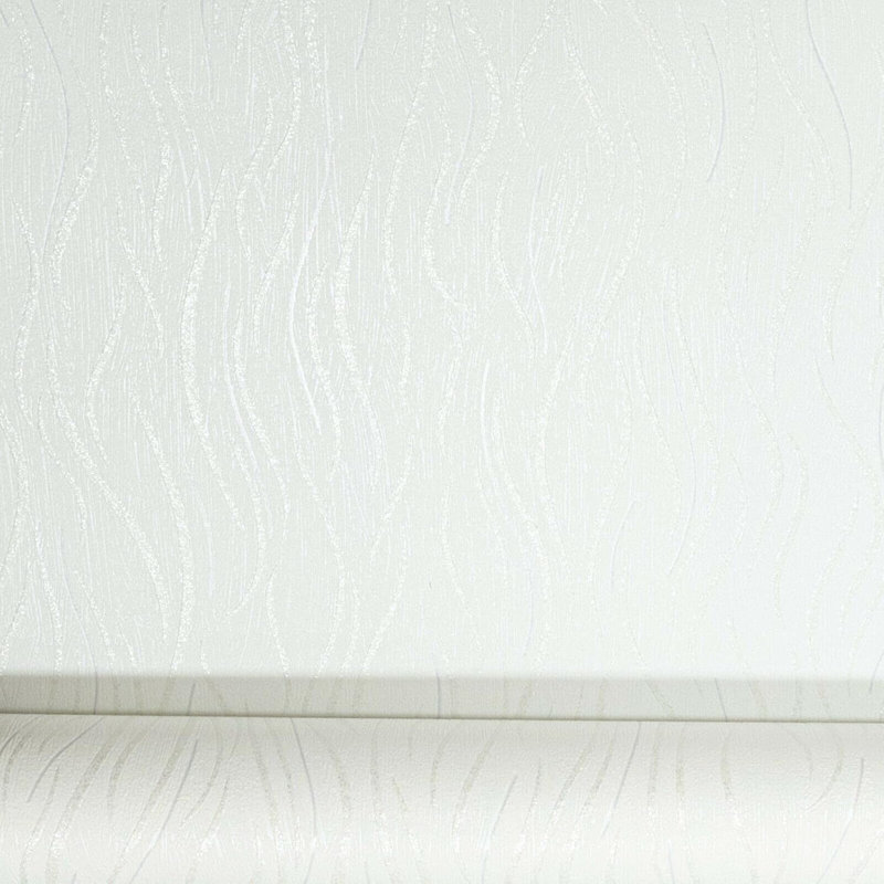 Evenezer Plain Wave Stripe Textured Vinyl 10m x 53cm Glitter Wallpaper Roll