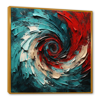 «Red Blue Majestic Motion Spiral II - Abstract Spirals», art mural