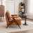Mid Century Upholstered Arm Accent Chair with Solid Wood Legs-112041290