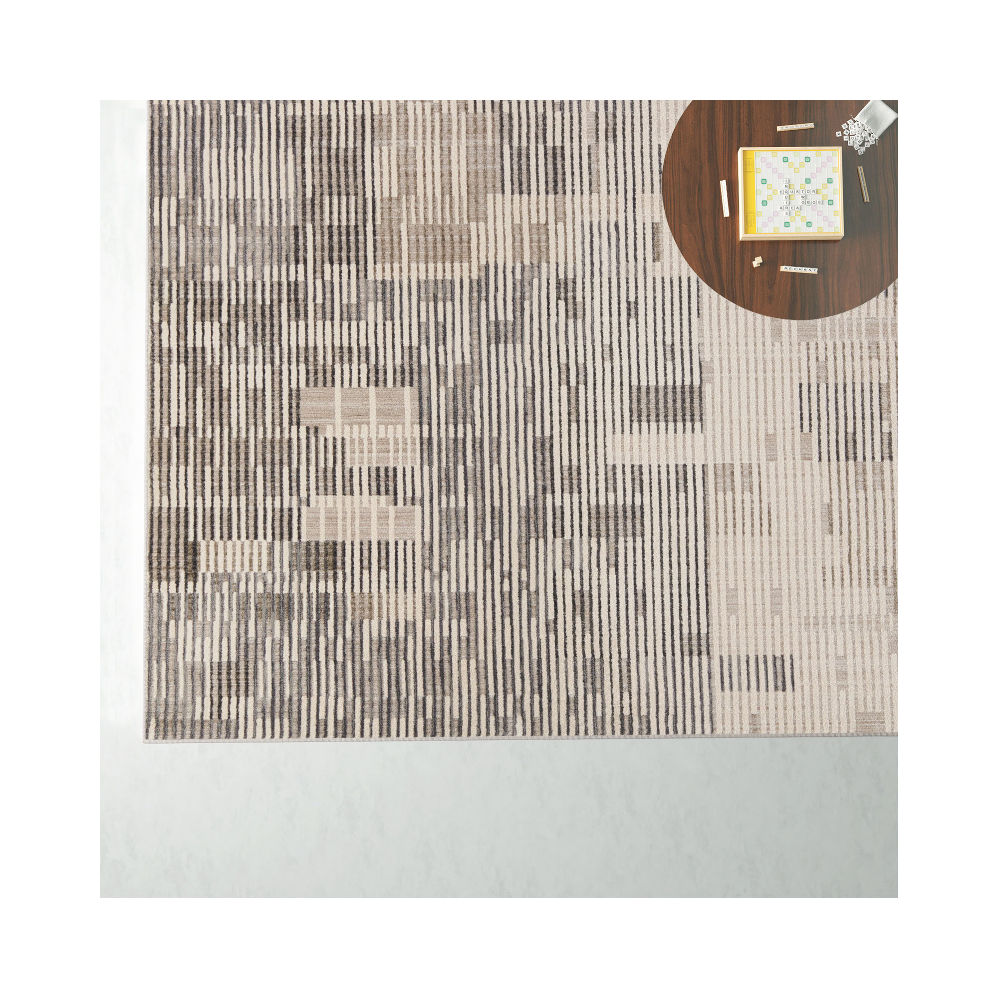 Erwin Gray/Cream/Taupe Rug, Rectangle 9' x 12'