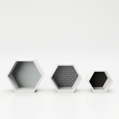 Tailor 3 Piece Hexagon Floating Shelf