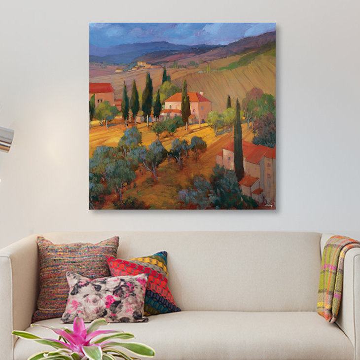 " Coral Sunset Tuscany " by Philip Craig, 12" H x 12" W x 0.75" D