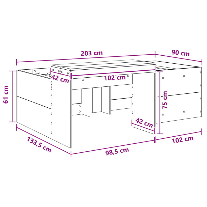 High Sleepers, European Single (90 x 200 cm), Artisan Oak