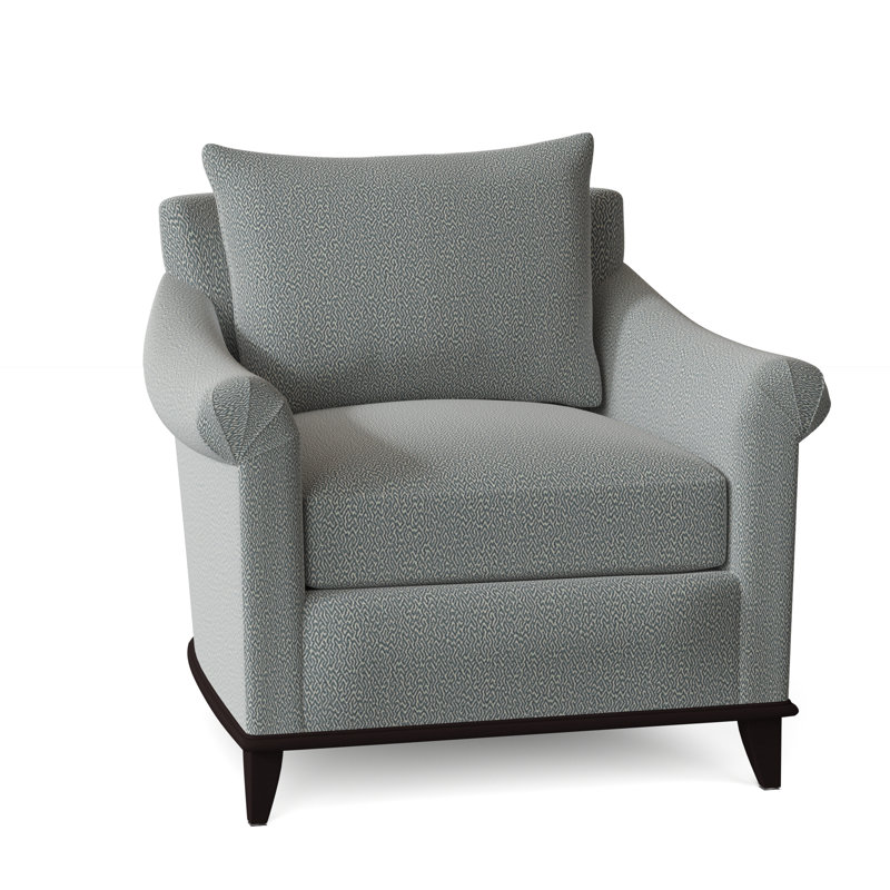 Drake Sunbrella® Armchair, Maya Cyan, Vintage Ebony
