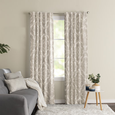 Parnell 100% Polyester Room Darkening Medalion Print Curtain Panel with  Rod Pocket Top and Hidden Back Tabs 