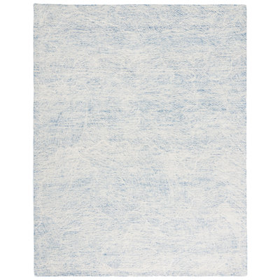 Bouldin Handmade Tufted Wool Blue Area Rug