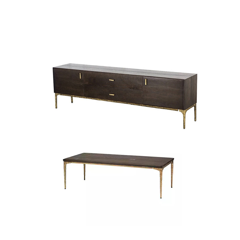 Simple TV cabinet tea table combination