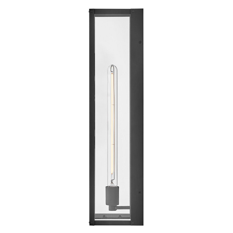 Hinkley Max Large Wall Mount Lantern, 24" H x 6" W x 6" D, Black