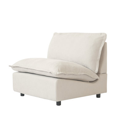 Upholstered Modern Linen Fabric Armless chair