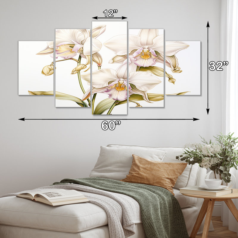 Ostrander - ensemble de 5 décorations murales orchidées