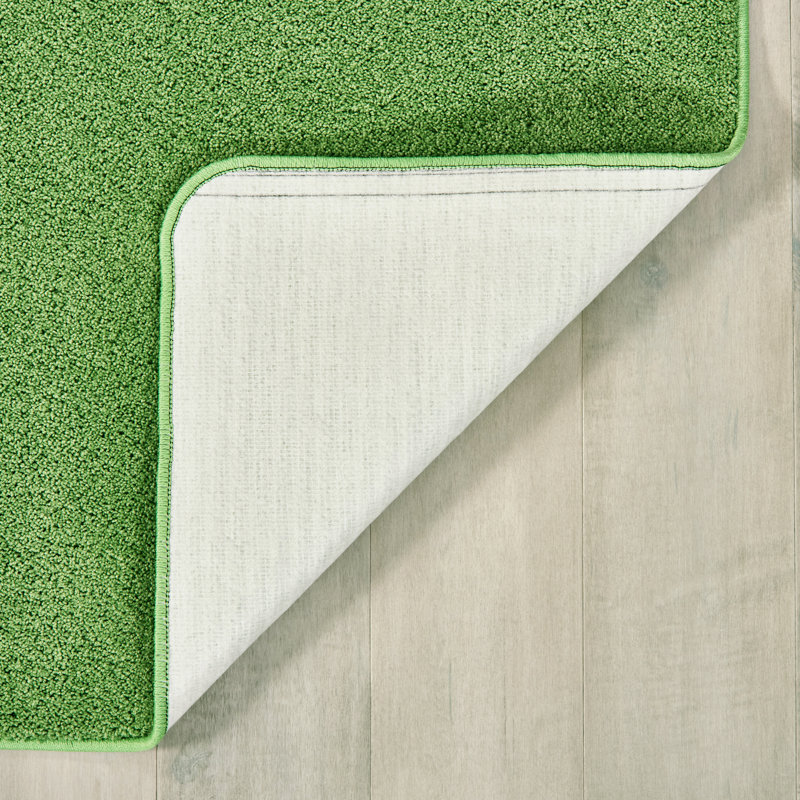 KIDPlush™ Solids Tufted Limeaid Green Area Rug, Rectangle 6' x 9'