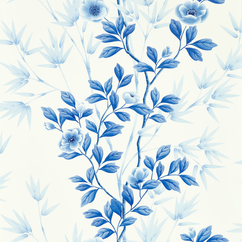 Lady Alford 10.05m x 68.6cm Wallpaper Roll, Porcelain / China Blue