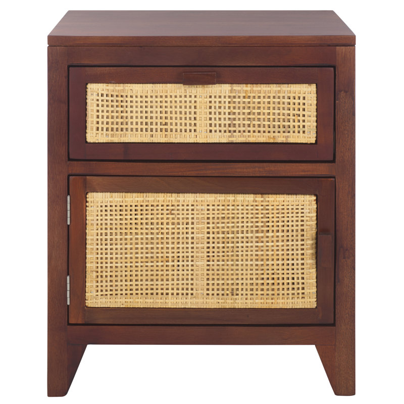 Blumenthal 18'' W Solid Wood Nightstand, Dark Natural