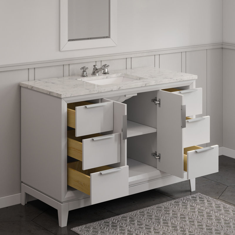 Venito Belmar 48'' Single Bathroom Vanity, White, Chrome