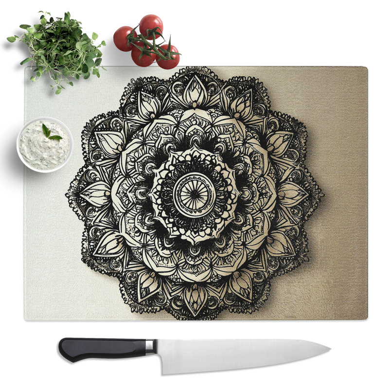 Striking Mandala Vol.4  Glass Chopping Board
