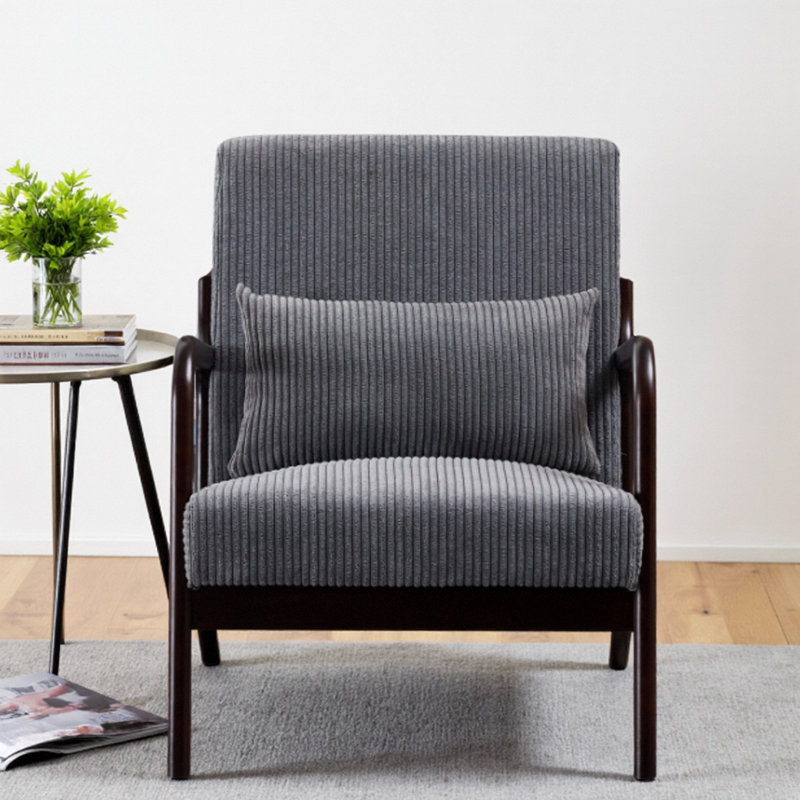Ensemble de chaise d'appoint et de table basse Mid-Century Modern, Gris foncé antique