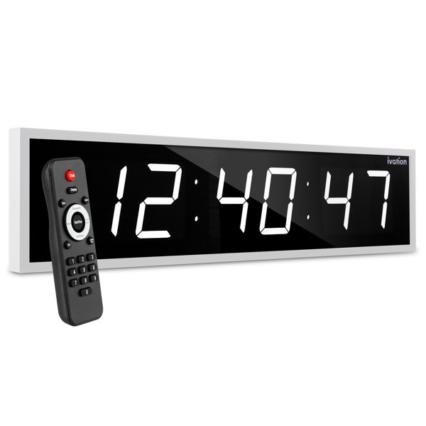 Wall Clock Extra Large Digital Display Time Day Calendar Indoor