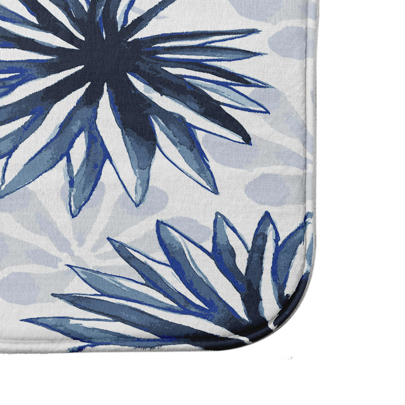 Higgins Non-Slip Bath Mat, Blue, 21" W x 34" L