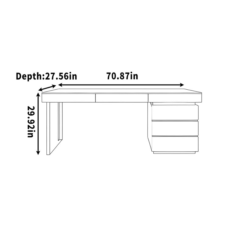 Wiveca, H 29,92 po x l 70,87 po x P 27,56 po, Tanné
