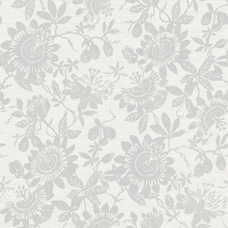 Floral Metallic Wallpaper Double Roll, Gray