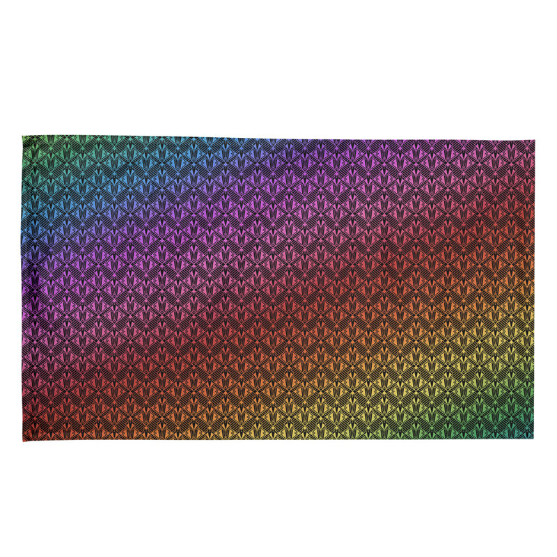 Serviette de thé art déco de substitution, Polyester sergé, Mauve / Rouge