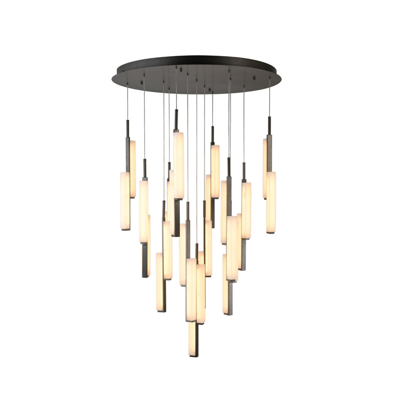 Luminaire suspendu Lumina - bronze forgé - 39,4 po de diamètre, L 39,4 po
