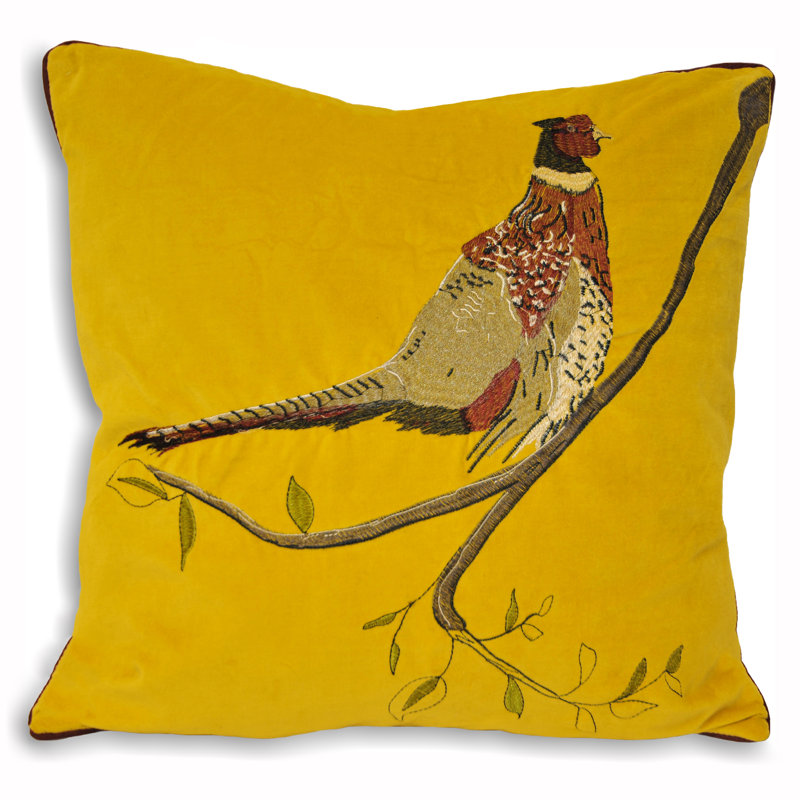Animal Print Square Cushion, Mustard