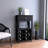 Memphis Bar Cart, Twelve Built-in Wine Rack, Four Legs, One Open Shelf-1387550949