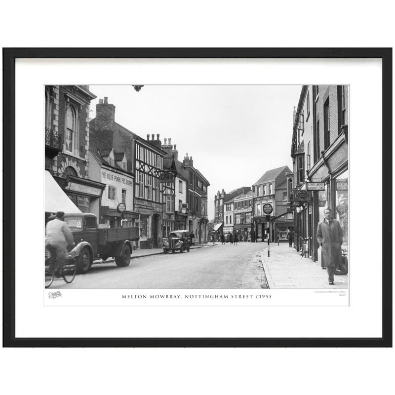 Melton Mowbray, Nottingham Street C1955 - Single Picture Frame Print, 48.4cm H x 63.6cm W x 2.3cm D