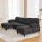 U-shaped Sectional Sofa 103.5" Chenille Fabric Couch with Dual Chaise Lounges, Storage Pockets and Armrest Pillows for Living Room, Black-1026551383